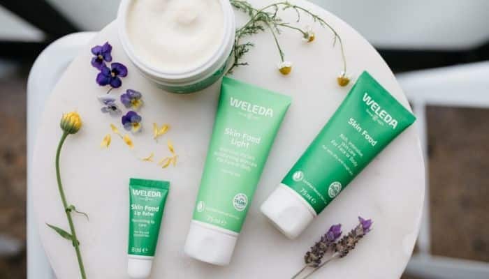 skin food flat lay - Weleda skincare
